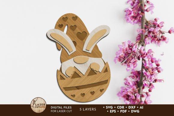 Crafting Whimsy: The Bunny Gnome in Egg Laser Cut Template for Modern Makers