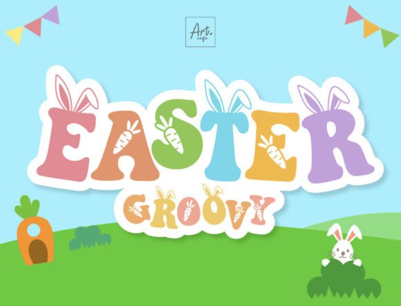 Easter Groovy: A Retro Display Font for Spring Designs