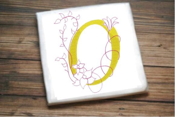 Elegant O Letter Vine Monogram Flower for Crafts
