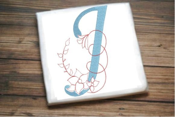 Elevate Your Embroidery Projects with the J Letter Vine Monogram Flower