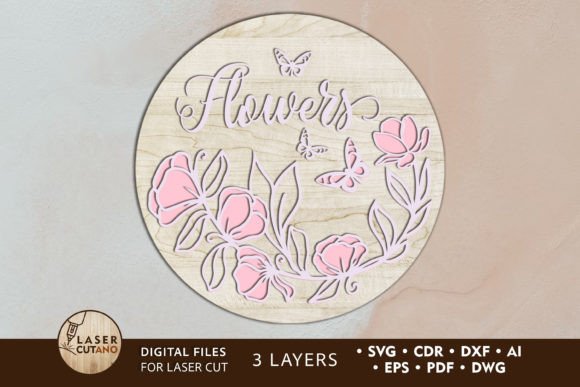 Flowers Decorative Wall Panel, Cut Files for Creative Home Design