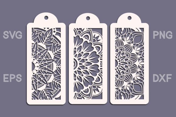 Mandala Bookmark Templates: 3 Unique SVG Files