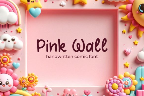 Pink Wall: A Cheerful Comic Font for Creative Projects
