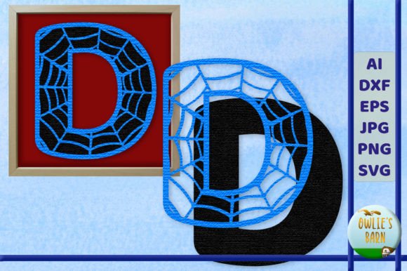 Spiderweb Monogram Letter D: A Layered Design for Halloween & Heroes