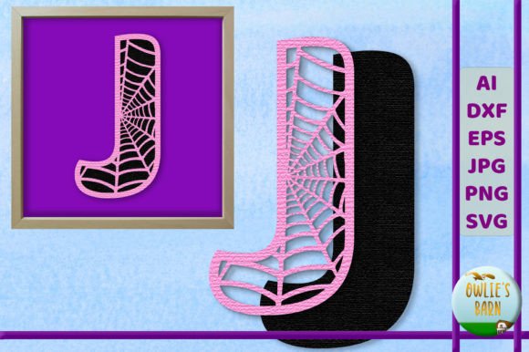 Spiderweb Monogram Letter J: A Layered Halloween Design