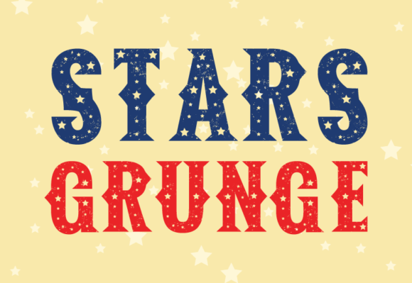 Stars Grunge: Where Vintage Charm Meets Modern Minimalism in Typography